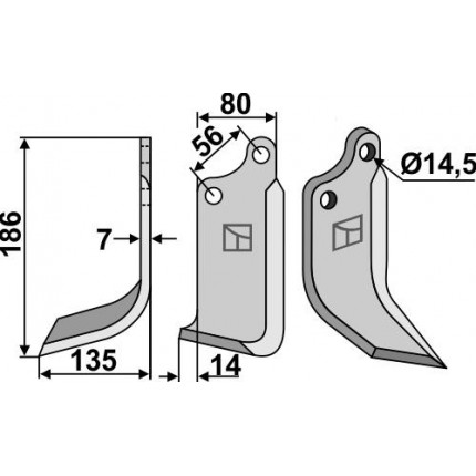 Фрезерный нож, левый