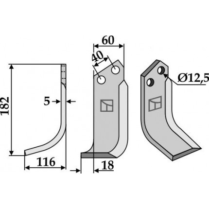 Фрезерный нож, левый