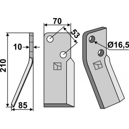 Ротационный зуб, левый
