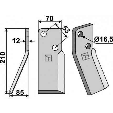 Ротационный зуб, левый