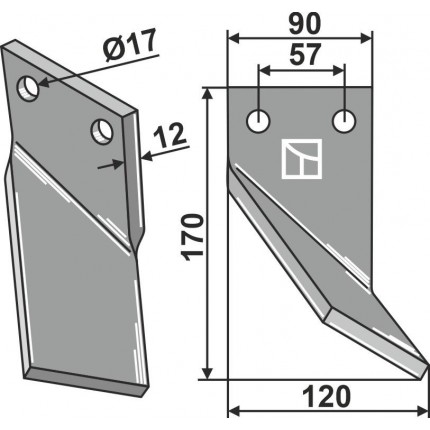 Ротационный зуб, правый