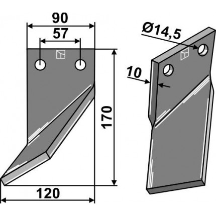 Ротационный зуб, левый