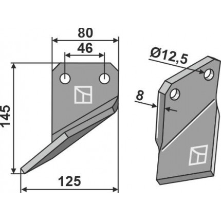 Ротационный зуб, левый