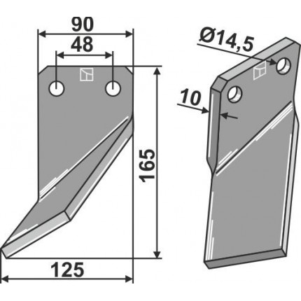 Ротационный зуб, левый