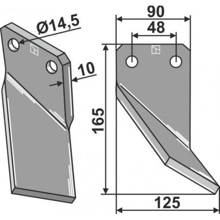 Ротационный зуб, правый