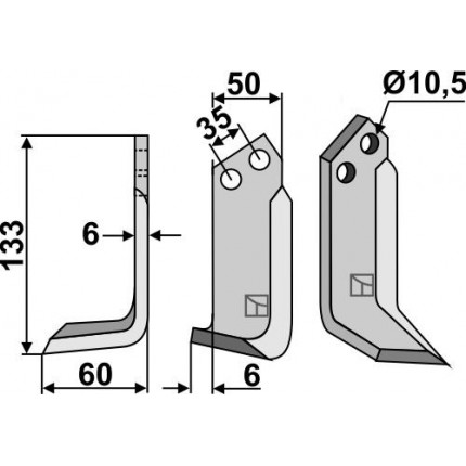 Фрезерный нож, левый