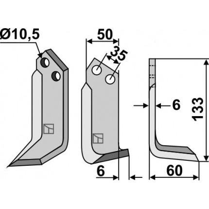 Фрезерный нож, правый