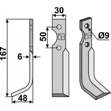 Фрезерный нож, левый