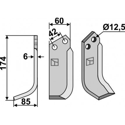Фрезерный нож, левый
