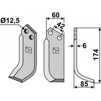 Фрезерный нож, правый