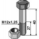Болт шестигранный с гайкой М12х1,25х40