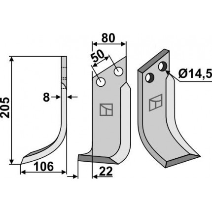 Фрезерный нож, левый