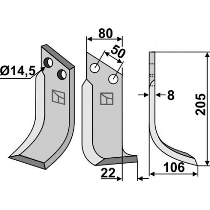 Фрезерный нож, правый