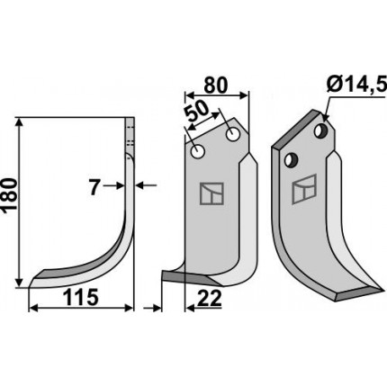 Фрезерный нож, левый