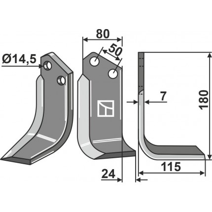 Фрезерный нож, правый