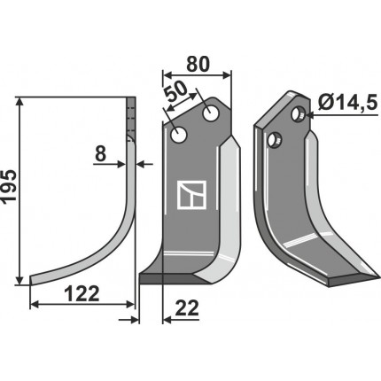 Фрезерный нож, левый