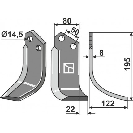 Фрезерный нож, правый