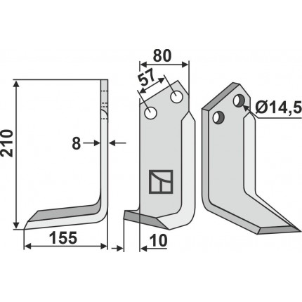 Фрезерный нож, левый
