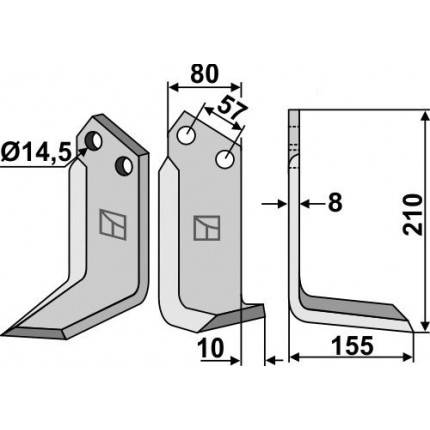 Фрезерный нож, правый