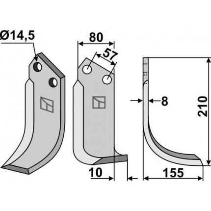 Фрезерный нож, правый