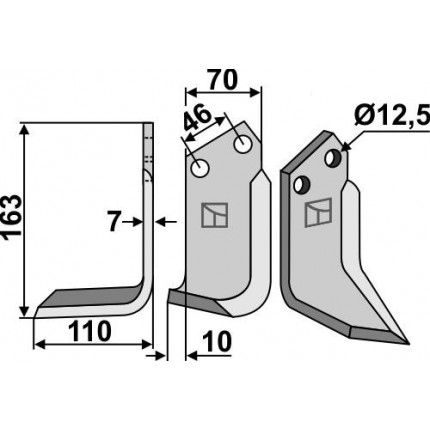 Фрезерный нож, левый