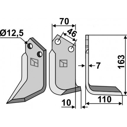 Фрезерный нож, правый