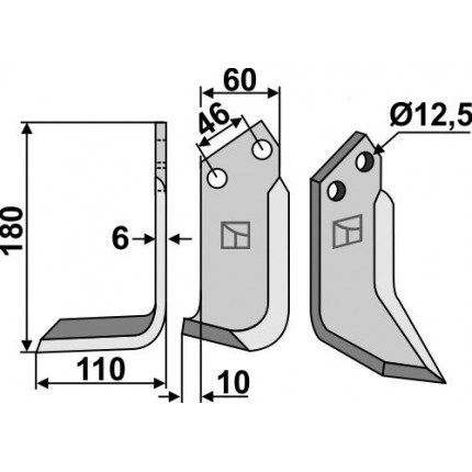Фрезерный нож, левый