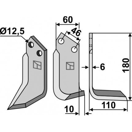 Фрезерный нож, правый