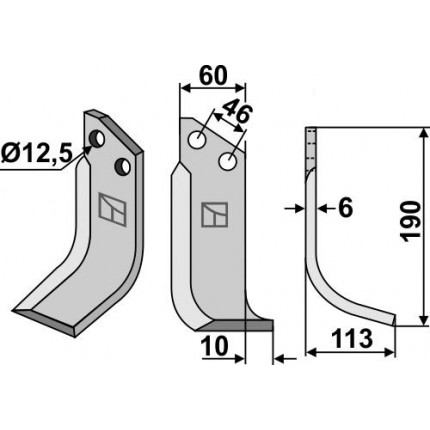 Фрезерный нож, правый