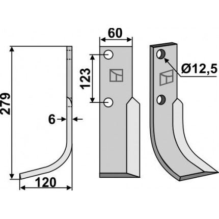 Фрезерный нож, левый