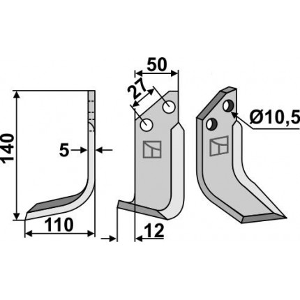 Фрезерный нож, левый