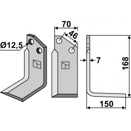 Фрезерный нож, правый