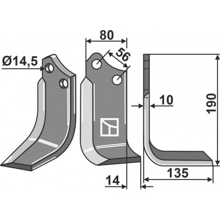 Фрезерный нож, правый