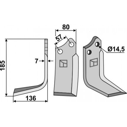 Фрезерный нож, левый