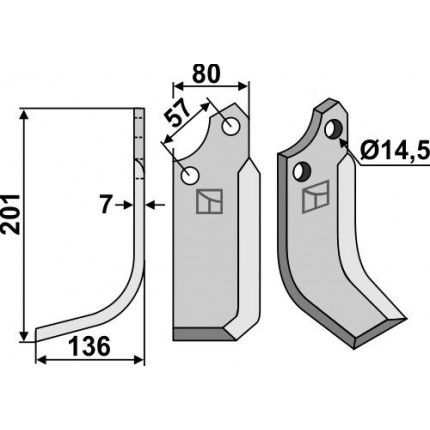 Фрезерный нож, левый