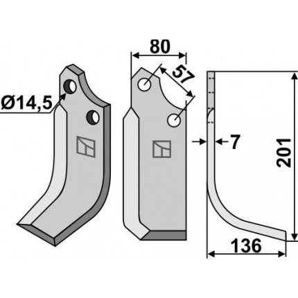Фрезерный нож, правый