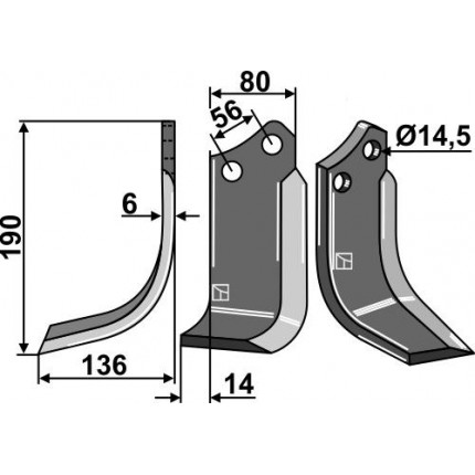 Фрезерный нож, левый