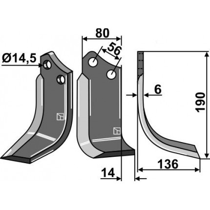 Фрезерный нож, правый