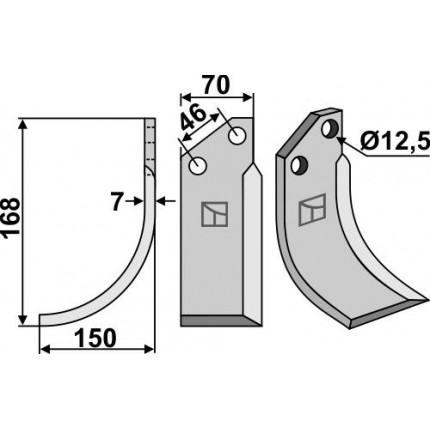 Фрезерный нож, левый