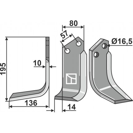 Фрезерный нож, левый