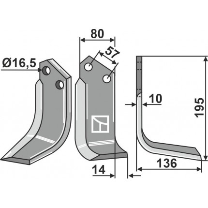 Фрезерный нож, правый