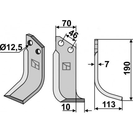 Фрезерный нож, правый