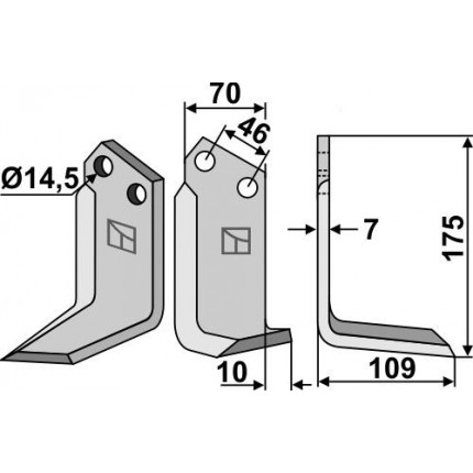 Фрезерный нож, правый