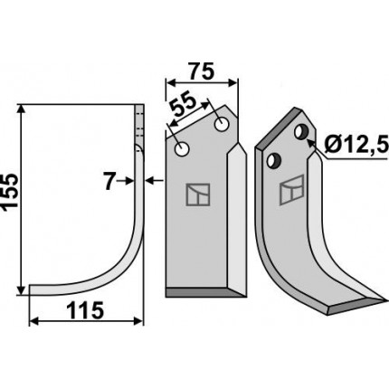 Фрезерный нож, левый