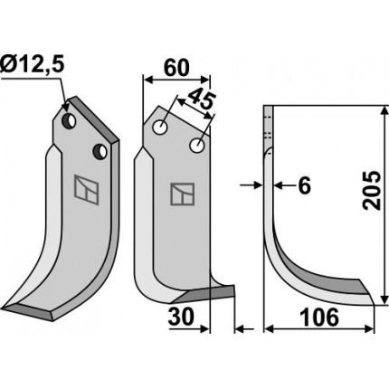 Фрезерный нож, правый