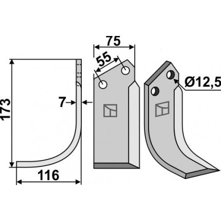 Фрезерный нож, левый