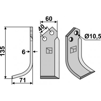 Фрезерный нож, левый