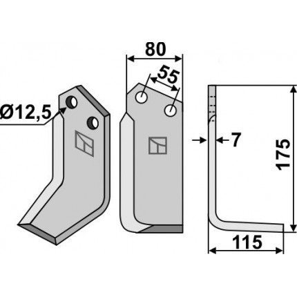 Фрезерный нож, правый