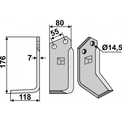 Фрезерный нож, левый