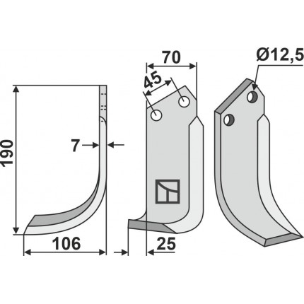 Фрезерный нож, левый